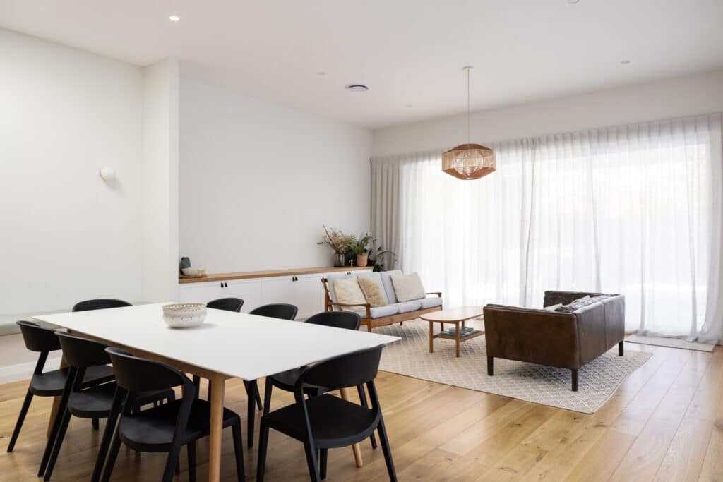 Natural Wood Flooring Oak in Open Kitchen - Distilled Collection