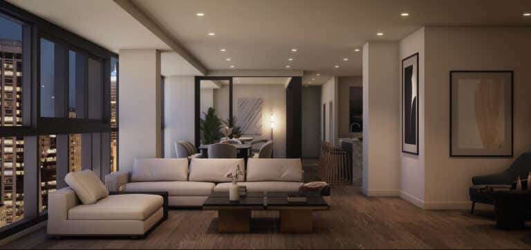 Commercial engineered oak timber flooring installed in a New Zealand apartment