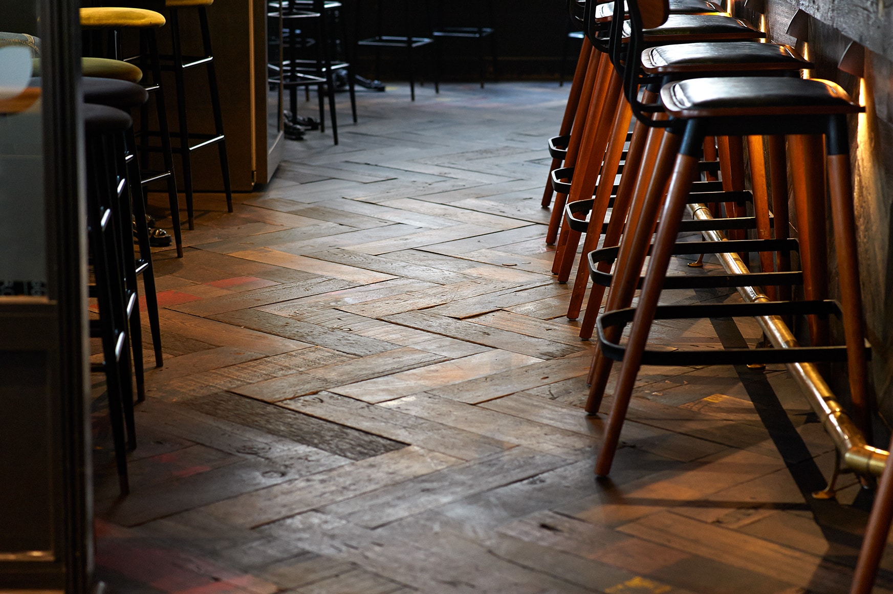 Wagon Back Herringbone Reclaimed French Oak Flooring