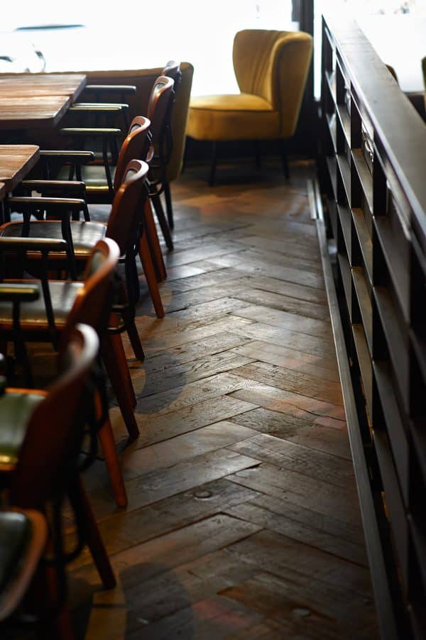 Wagon Back Herringbone Reclaimed French Oak Flooring