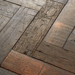 Wagon Back Herringbone Reclaimed French Oak Flooring