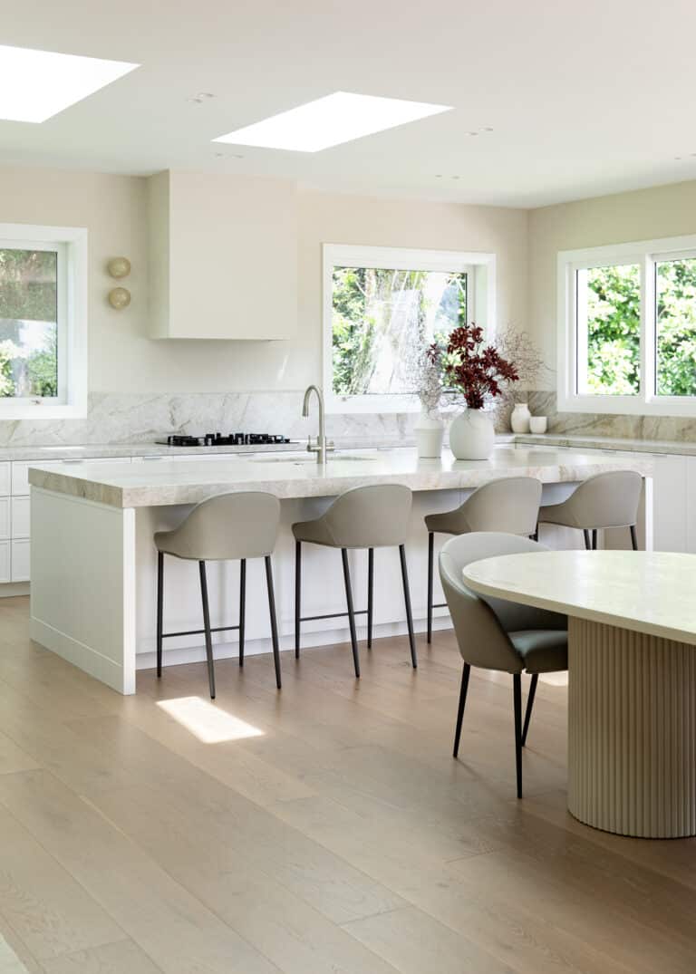 French OAk calming open kitchen Space