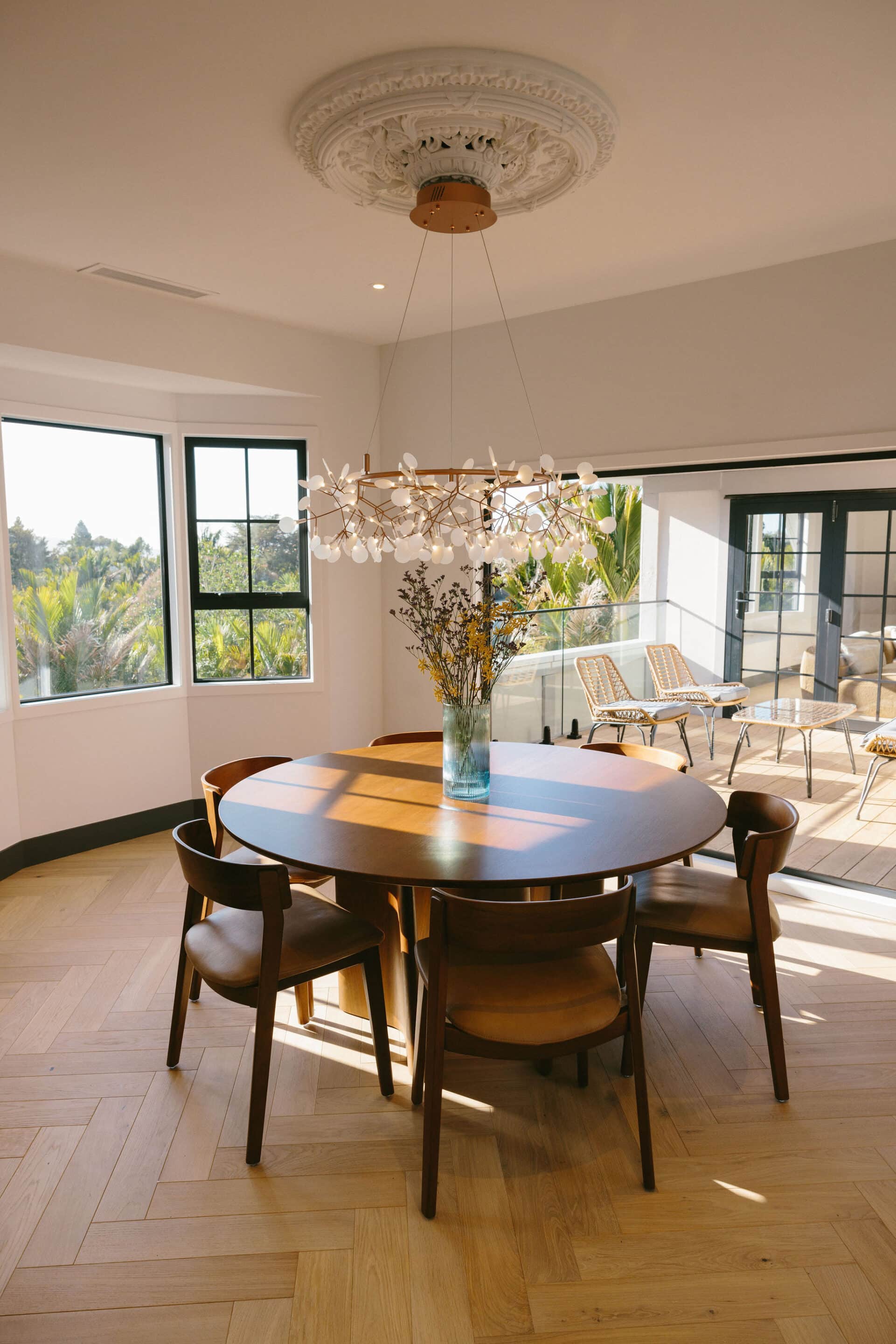 views from auckland home showcasing natural oak timber flooring