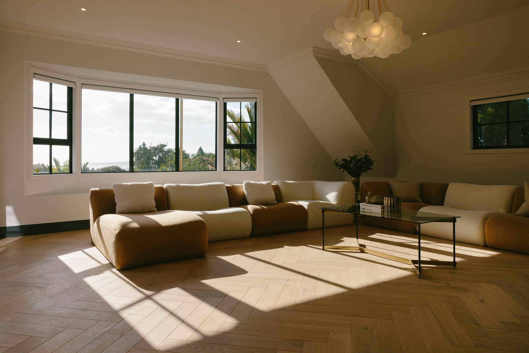 Light filled room wit stunning timber flooring