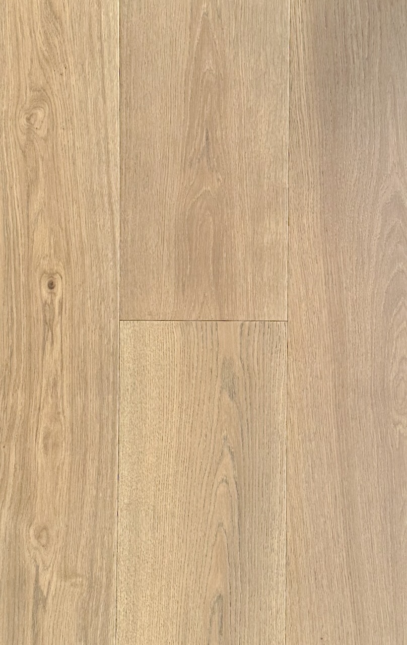 Wide plank engineered oak flooring boards showing board width and grain