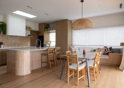 Bordeaux European oak timber flooring in Auckland open plan kitchen and living area