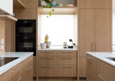 Bordeaux European oak timber flooring in Auckland open plan kitchen
