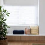 Built-in window seat with Bordeaux European oak timber flooring in Auckland home