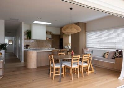 Bordeaux European oak timber flooring in Auckland kitchen and dining area