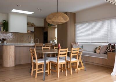 Bordeaux European oak timber flooring in Auckland kitchen and dining area
