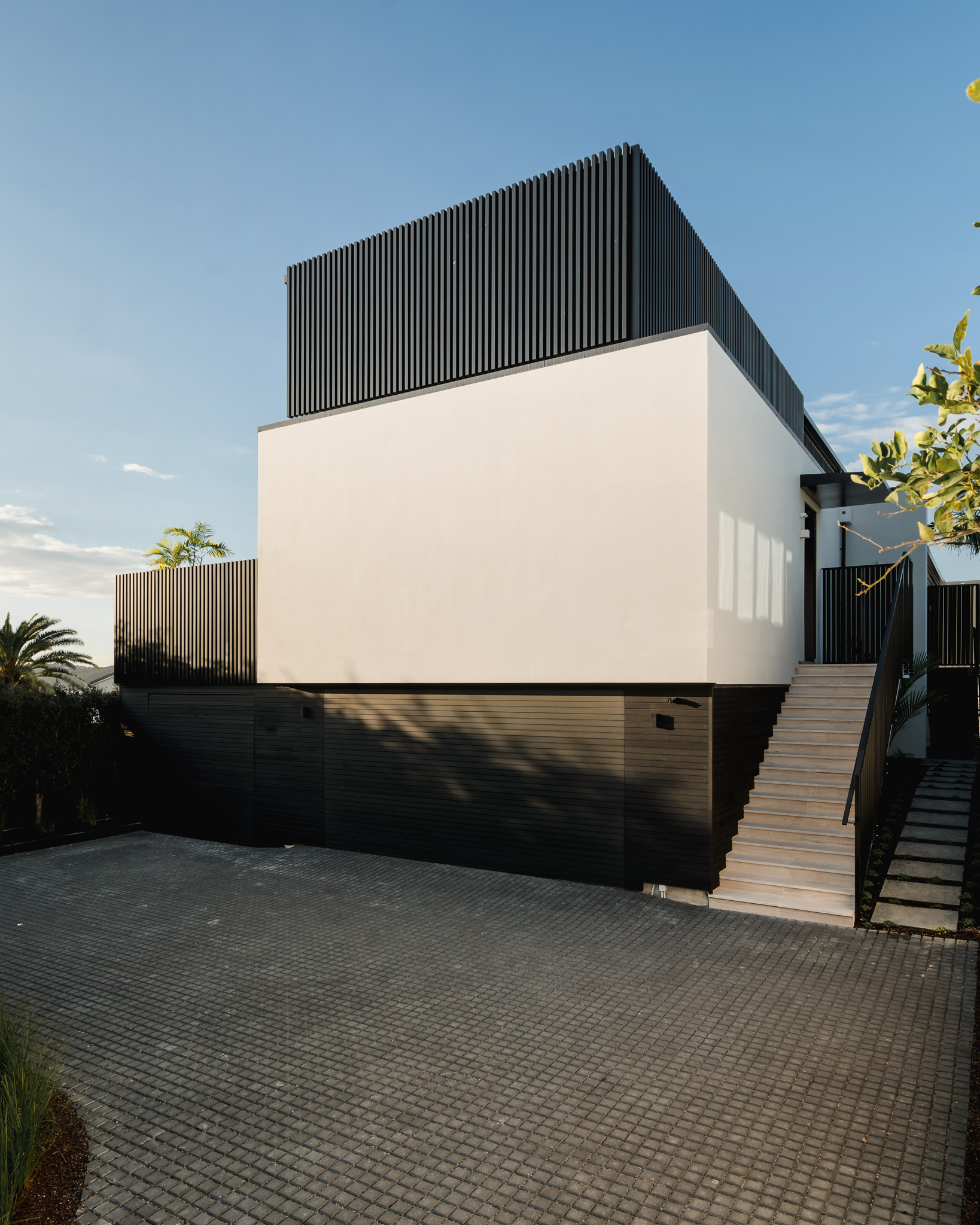 Front exterior of modern Westmere Auckland home by MacFie Architecture.